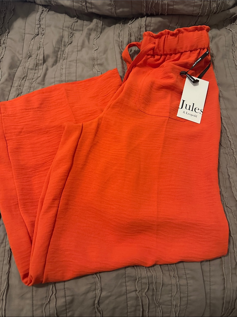 Jules & Leopold Bright Orange Wide-Leg Pants